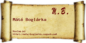 Máté Boglárka névjegykártya